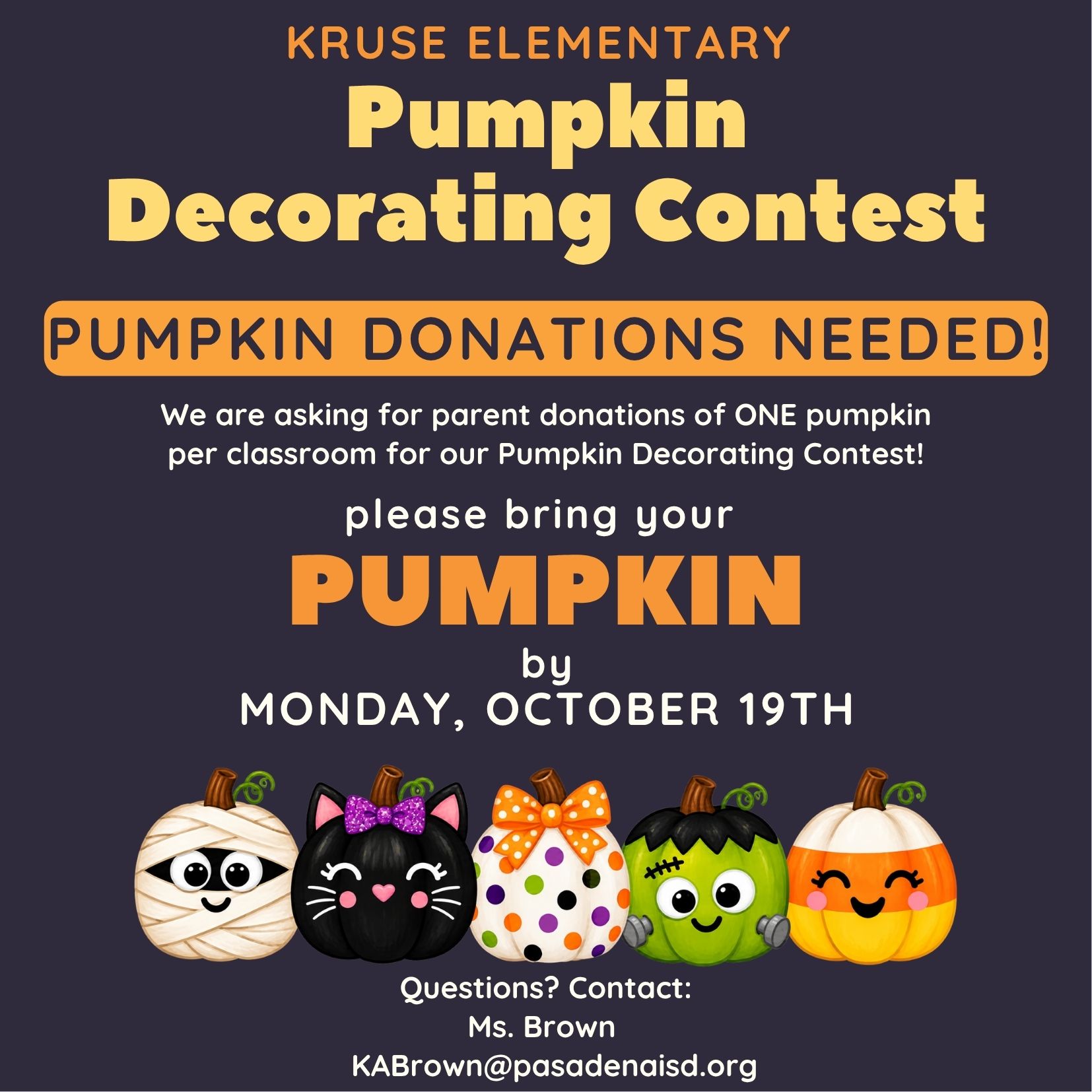 🎃 Pumpkin Donations Needed! 🎃