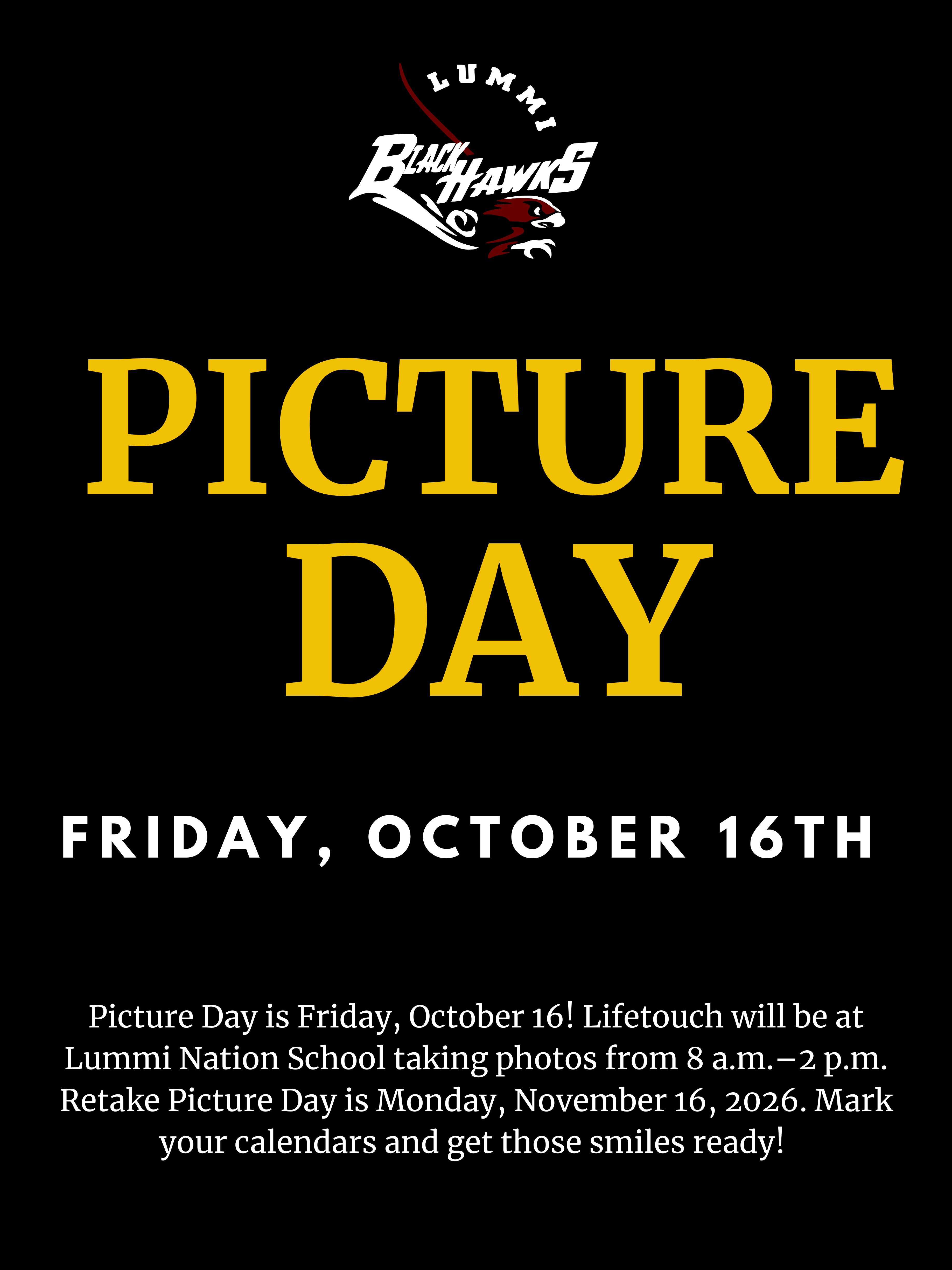 Picture Day Is Friday, October 16