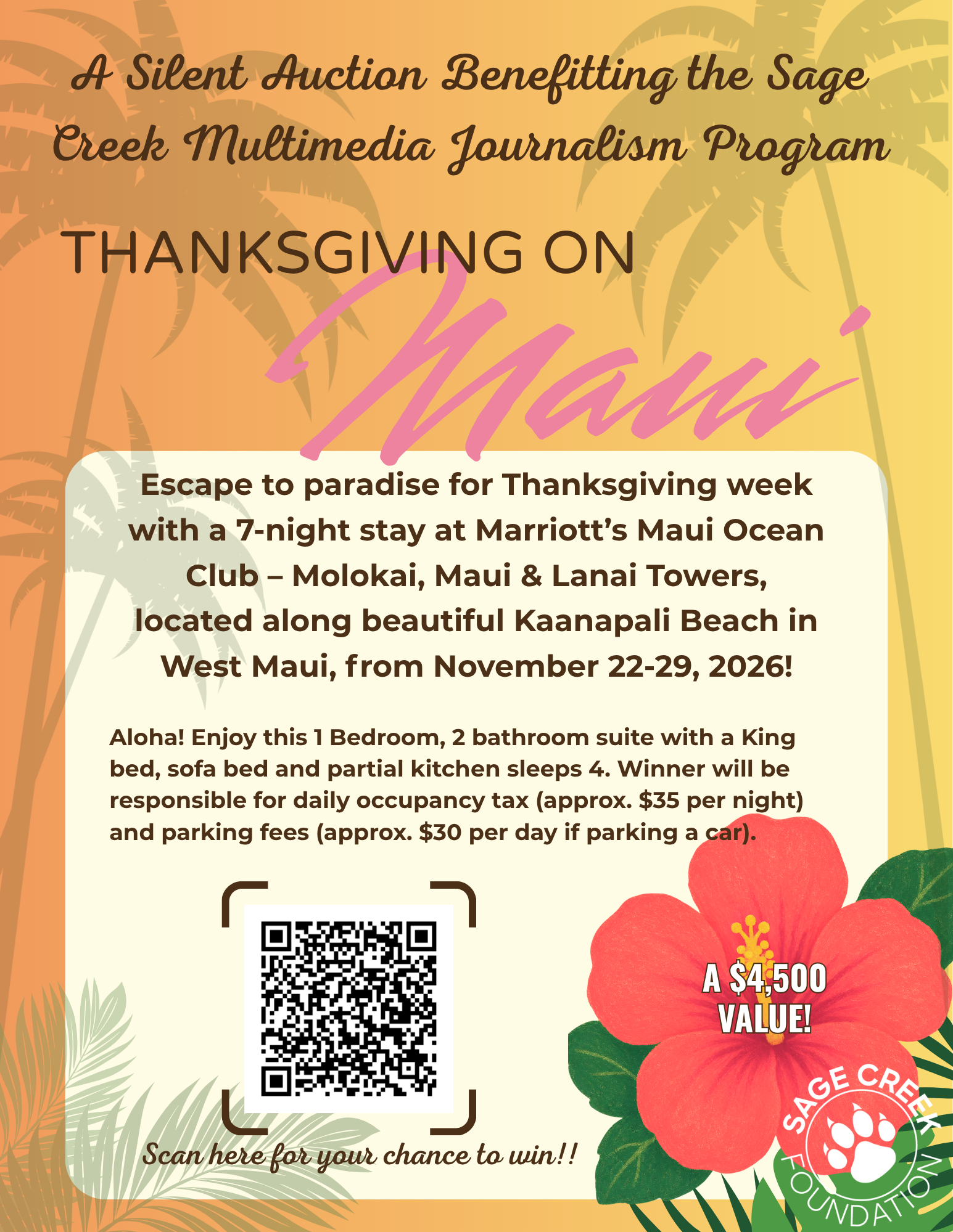 Bid on a Thanksgiving Week in Maui—and Support Sage Creek Students!