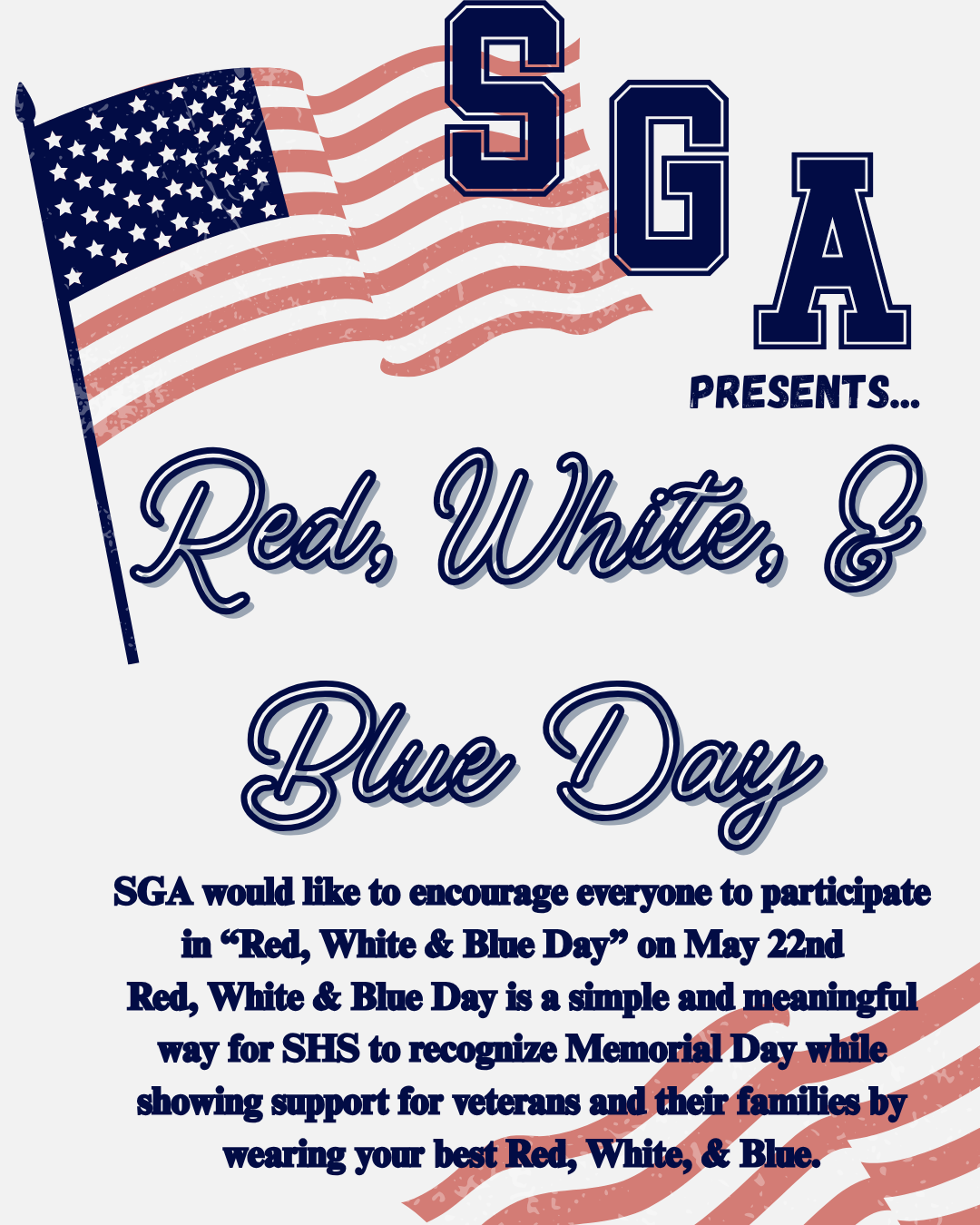 red, white, and blue day