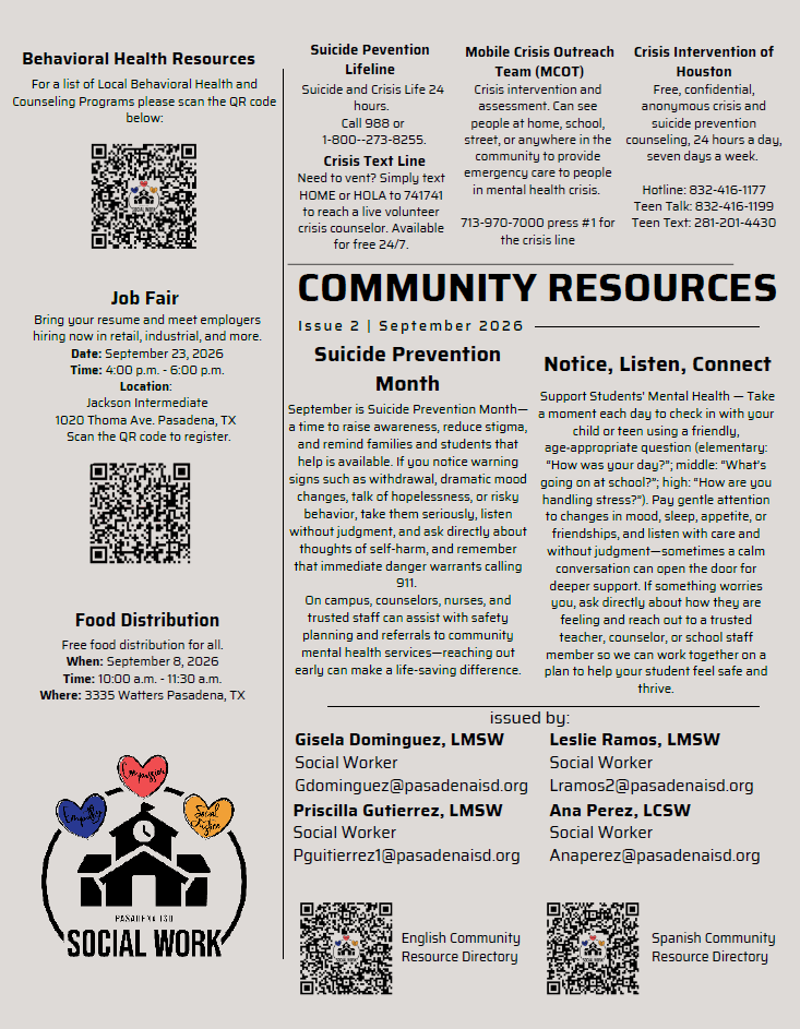 Community Resources - September
