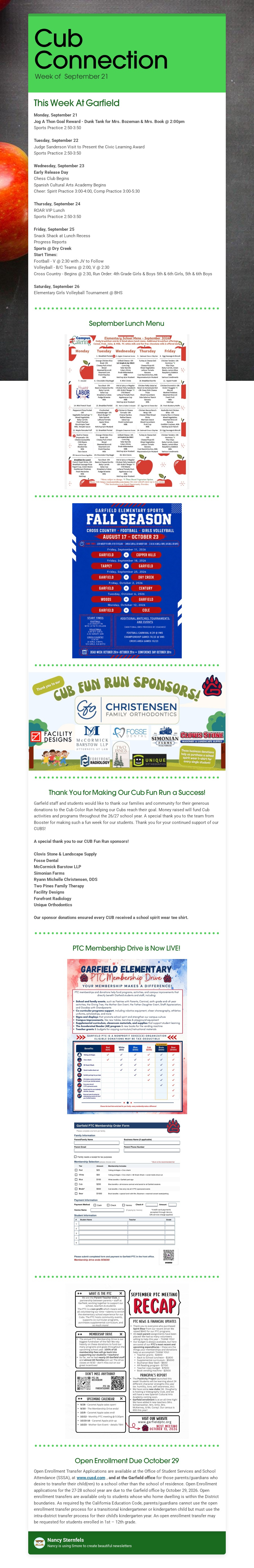 Cub Connection, Week of September 21