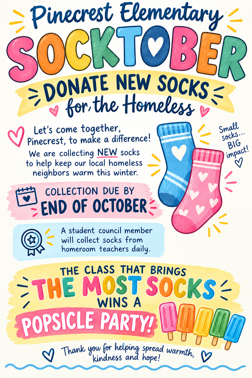 Socktober! - Please help Pinecrest with sock donations!