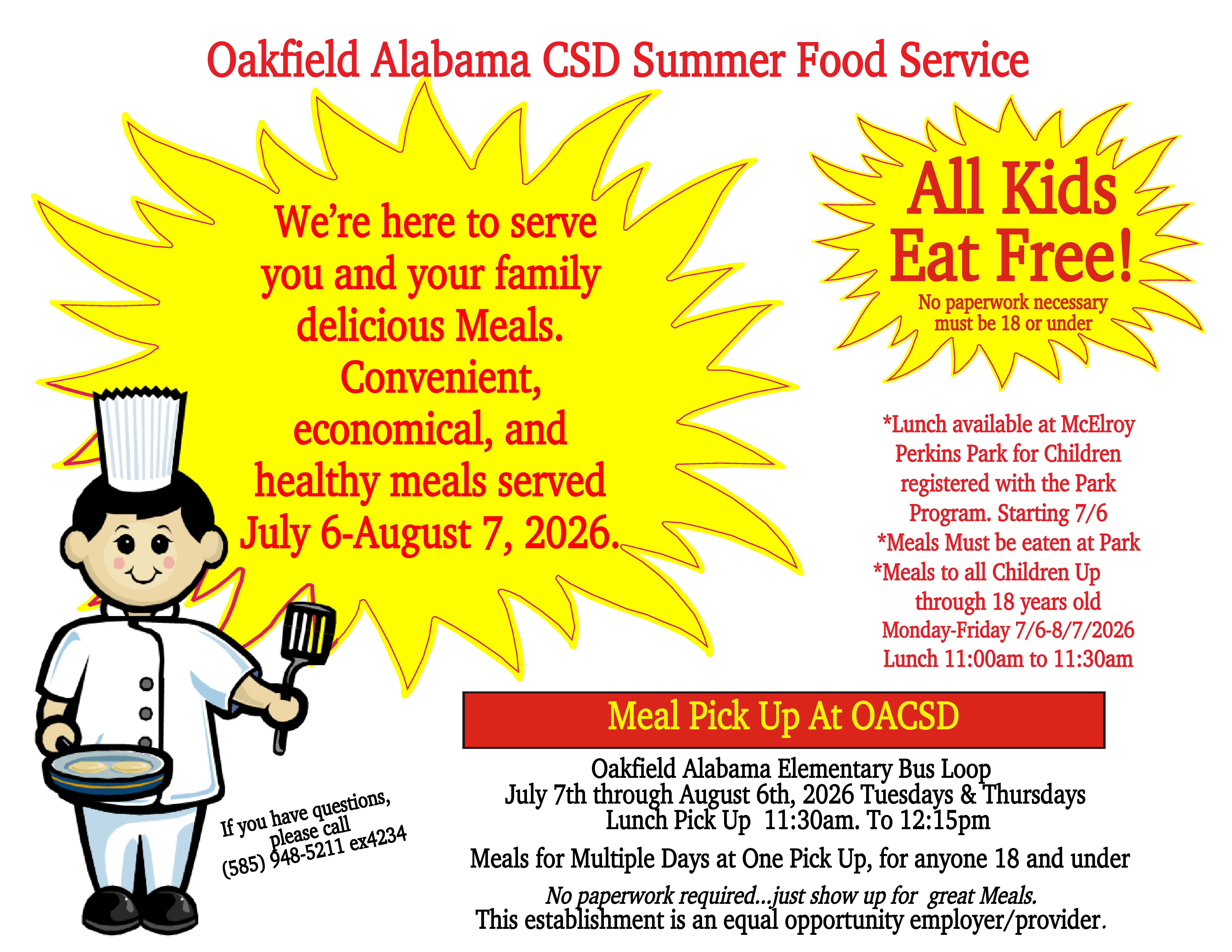 OA CSD - SUMMER FOOD SERVICE