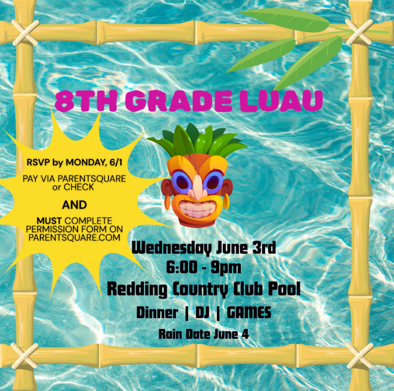 JRMS Grade 8 Luau ~ Wednesday, June 3, 2025 ~ 6:00-9:00 pm