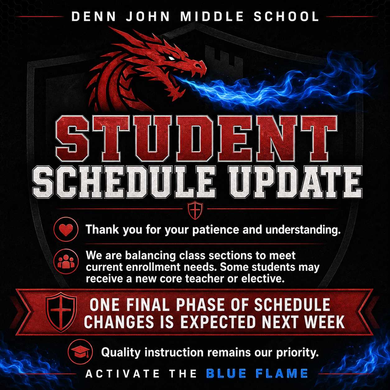Important Update Regarding Student Schedule Changes
