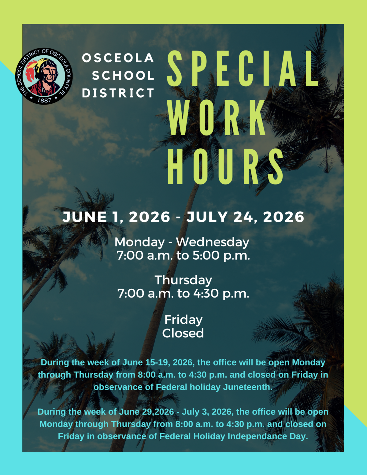 Summer Office Hours 