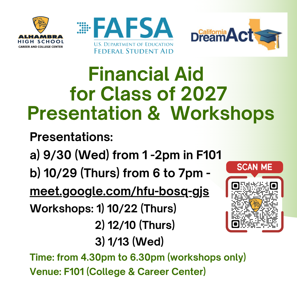 Class of 2027 - Financial Aid applications are officially open!!