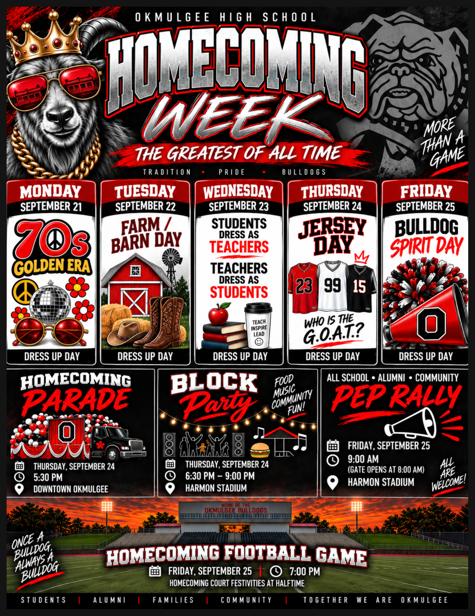 Homecoming Information - Dress Up Days 