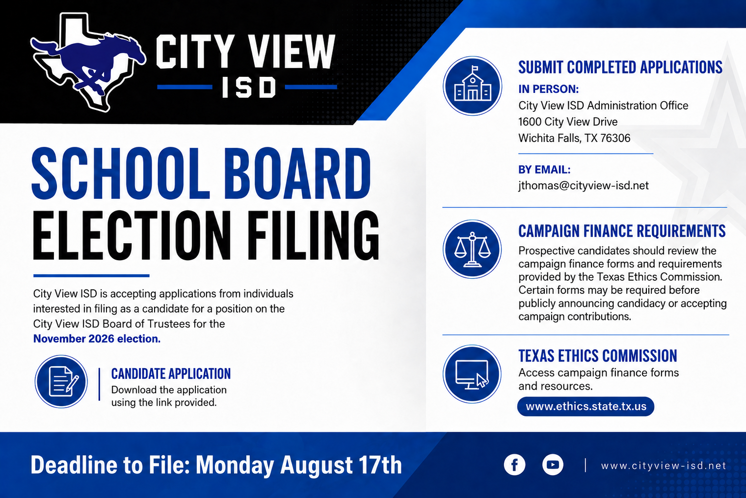 Notice of School Board Trustee Election Filing