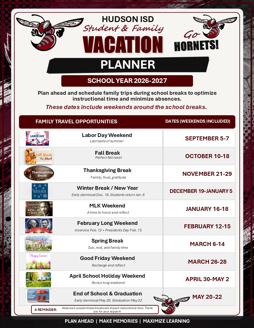 HISD Vacation Planner!