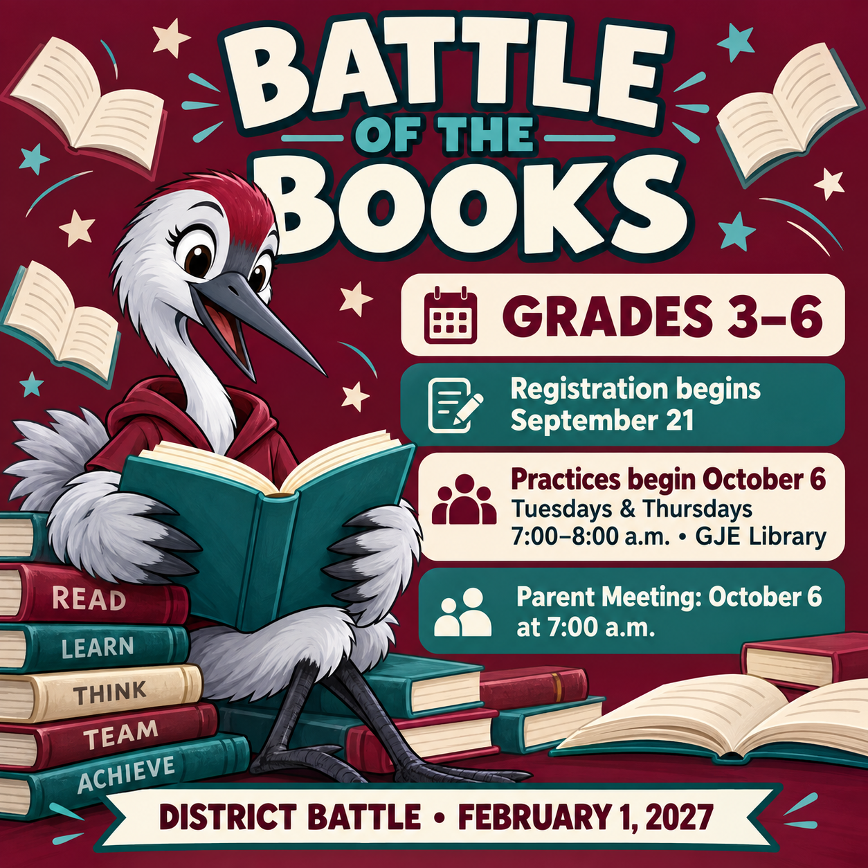 Battle of the Books — Grades 3–6- Registration