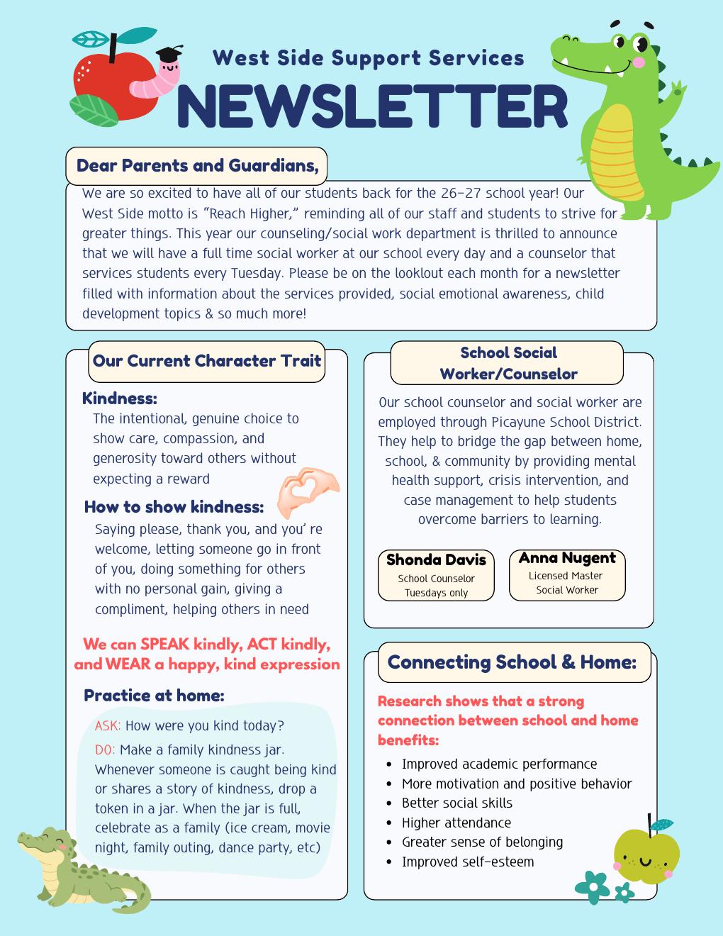 Special Services Newsletter for August 