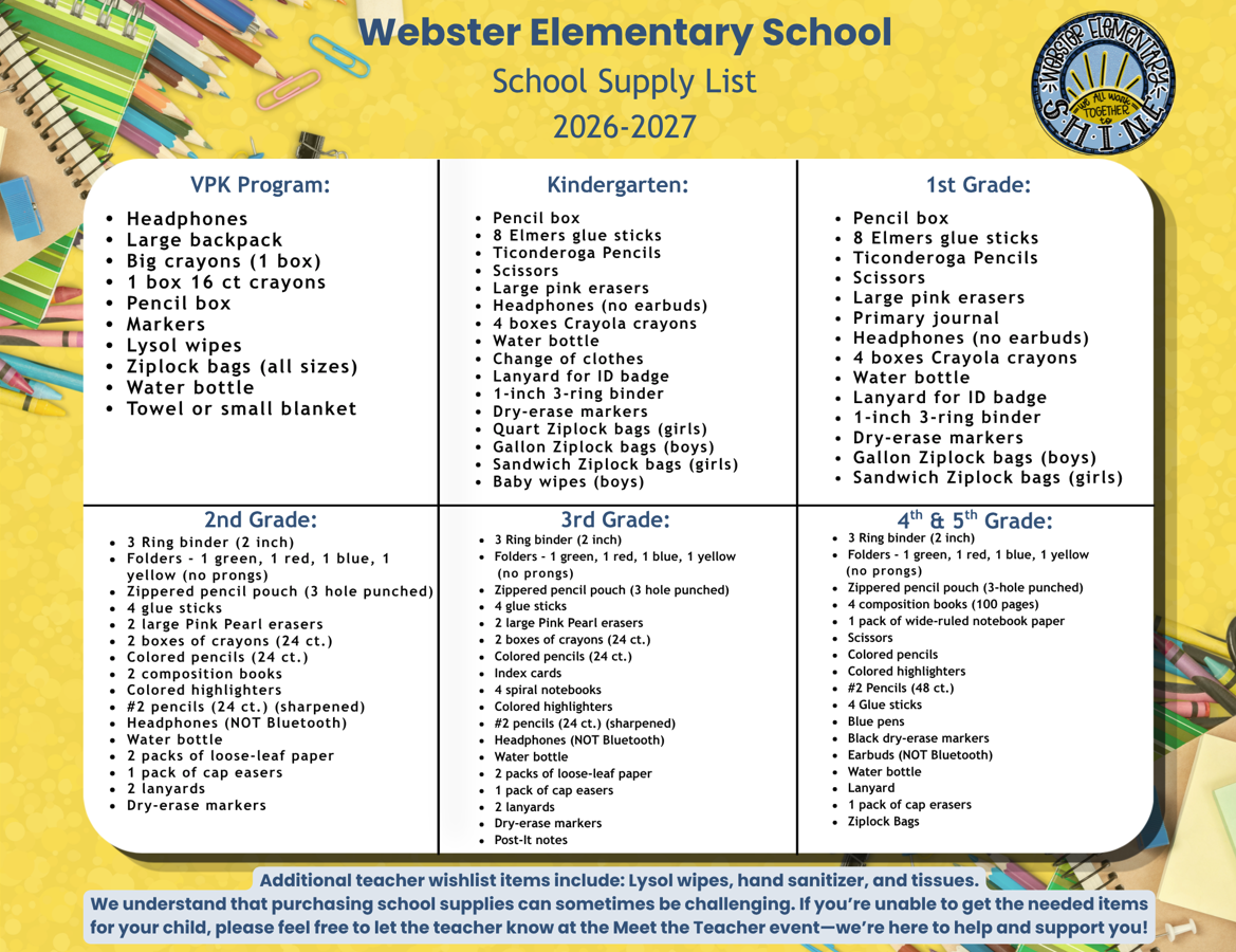 School Supply List