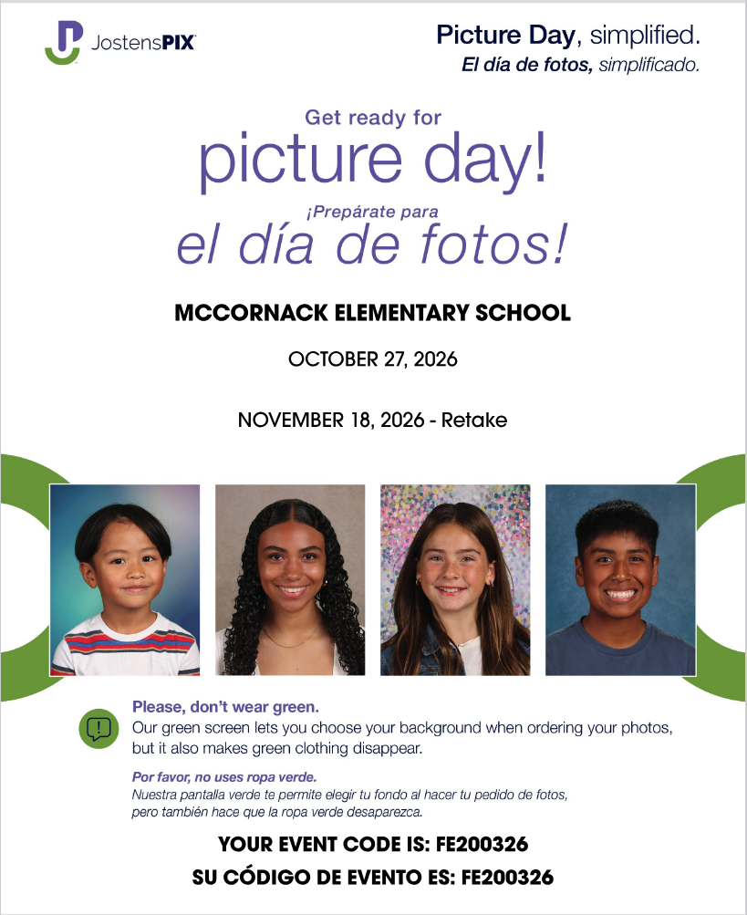 McCornack Picture Day! October 27th!