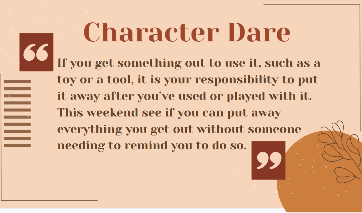 No School Oct. 8-9 & Character Dare