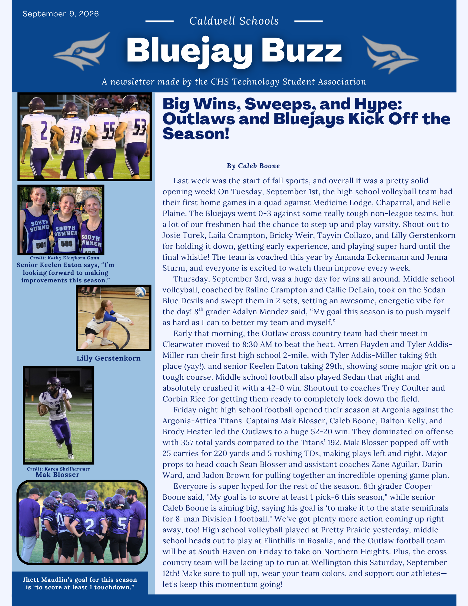 Bluejay Buzz Sept. 9 Edition