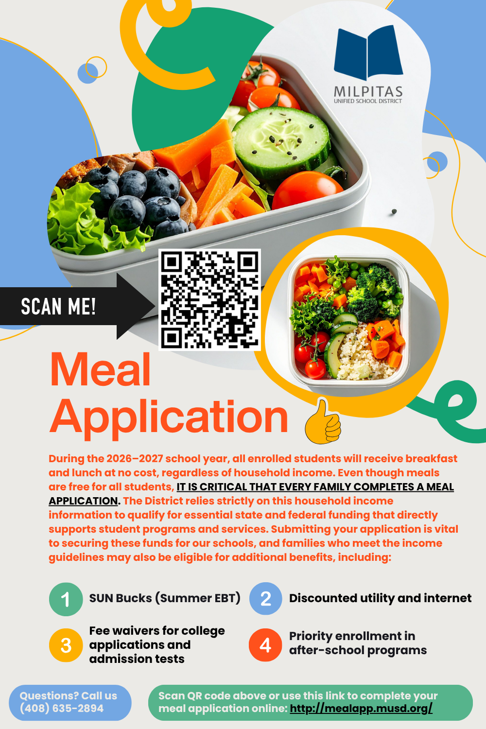 Please Complete a Meal Application for SY 2026-2027
