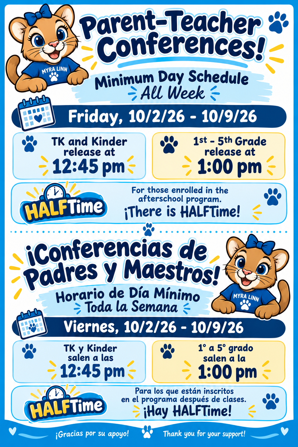 Parent Teacher Conference - Minimum Day Schedule