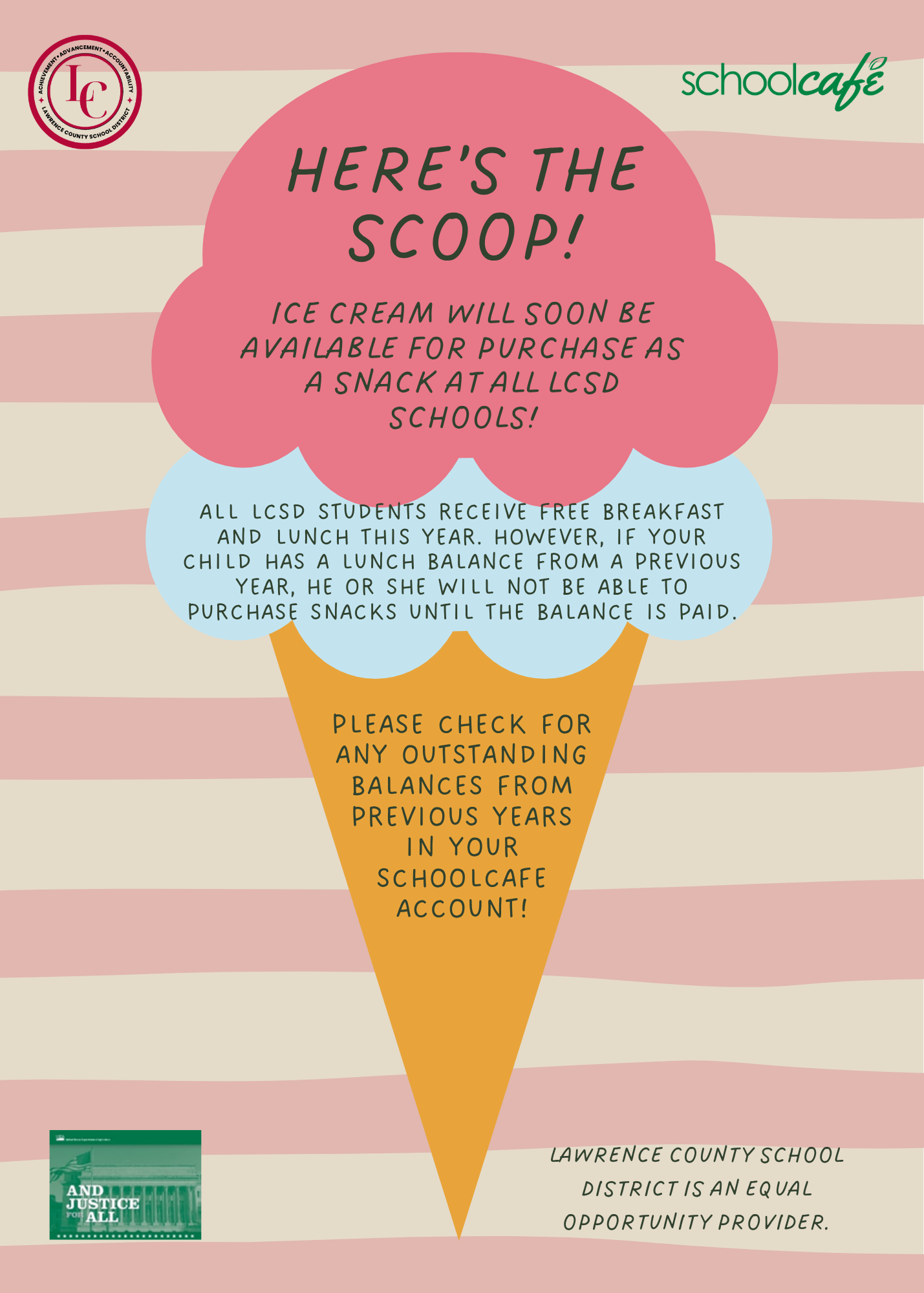 Ice Cream Available Soon as Snack Option- Clear Any Old Balances