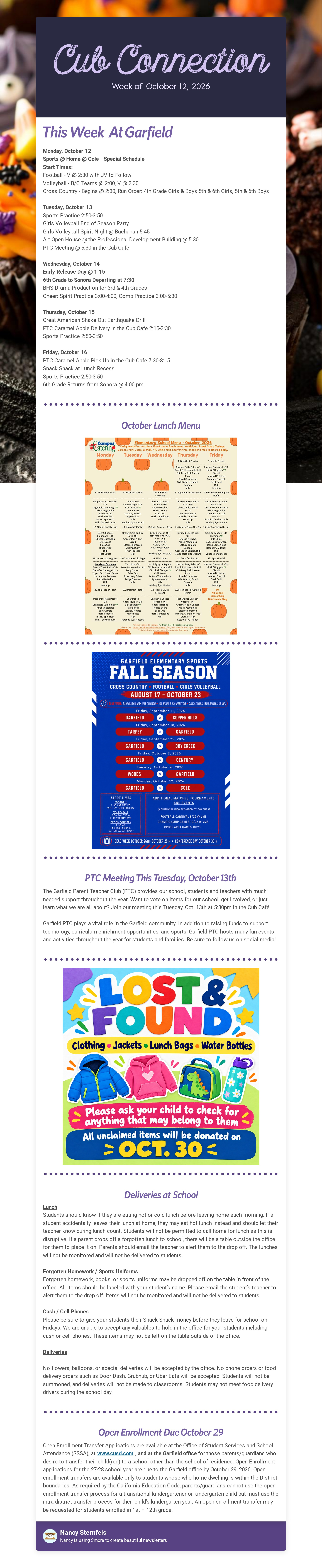 Cub Connection, Week of October 12