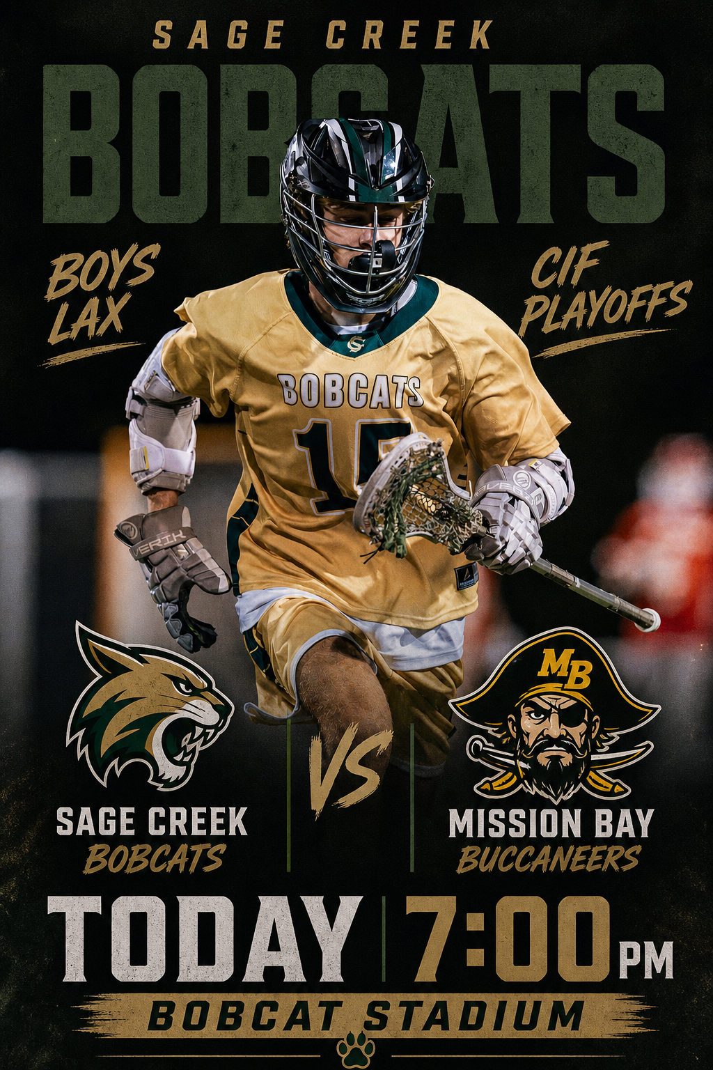 BOYS LAX PLAYOFF GAME @ 7:00 PM TODAY
