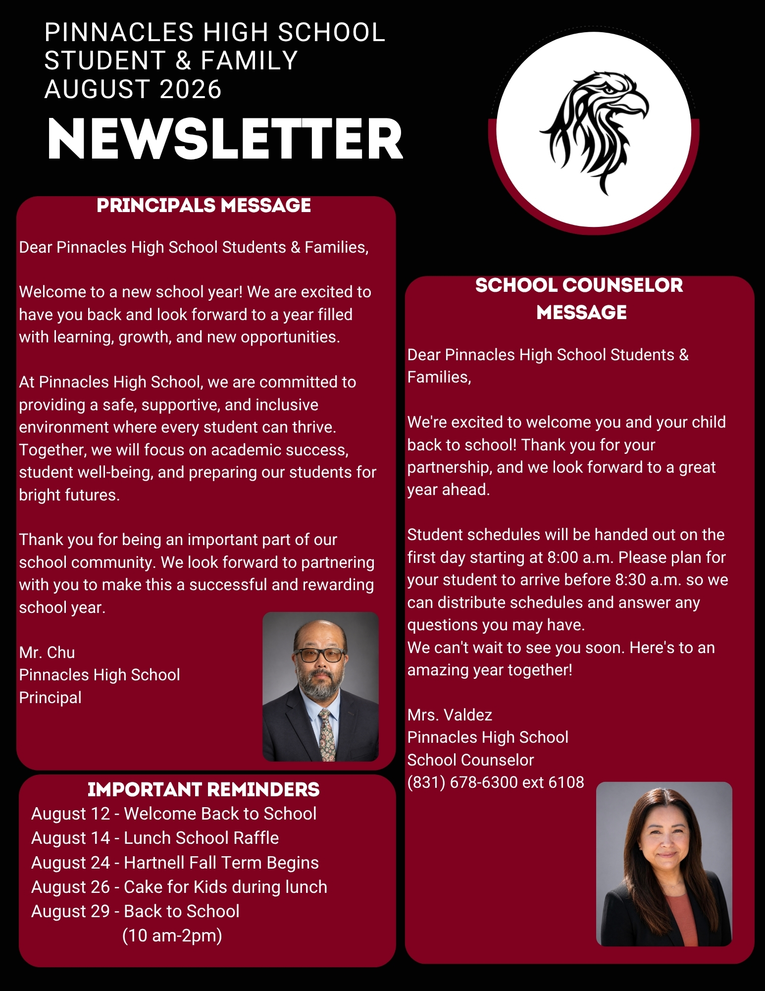 Pinnacles High School Newsletter