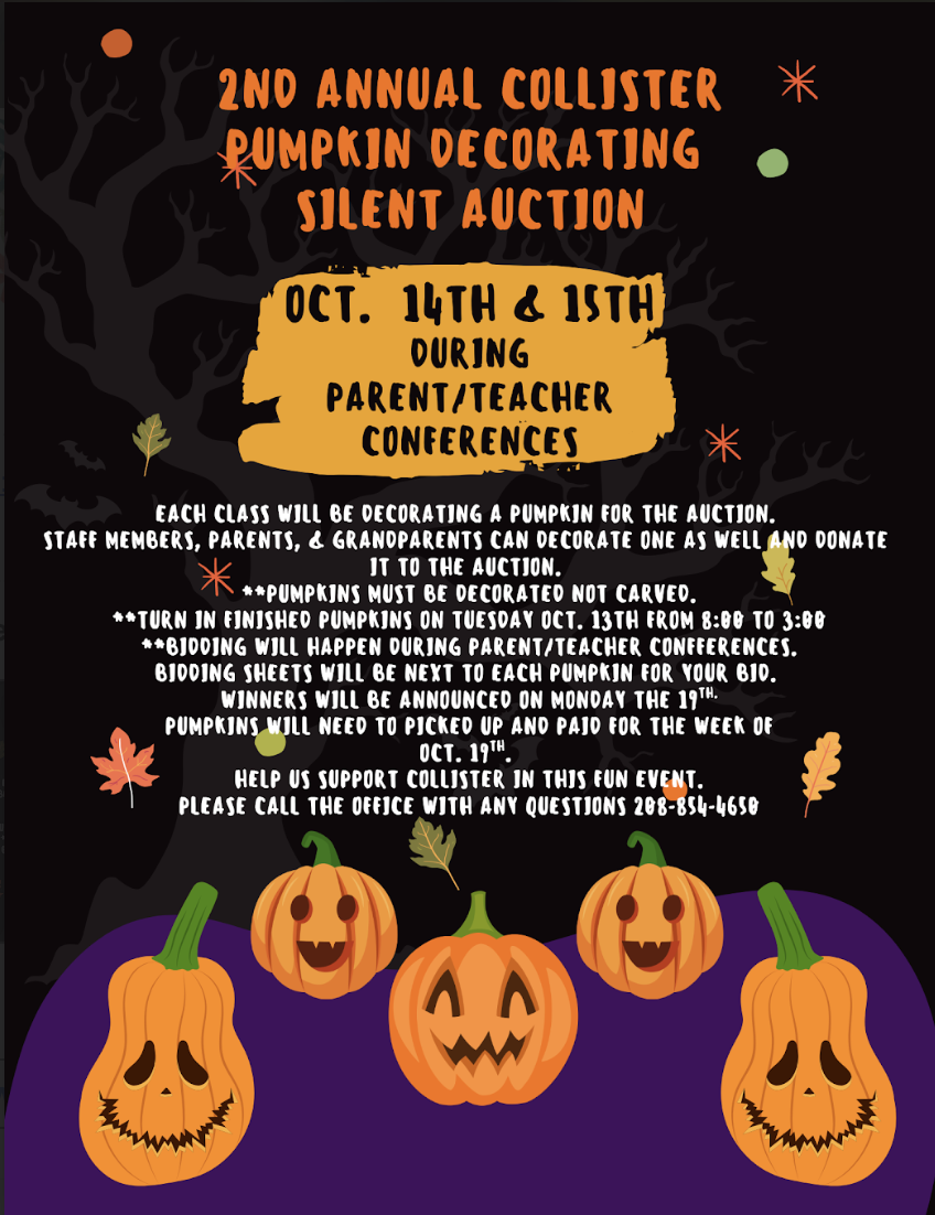 Last Reminder Pumpkin Decorating for the Silent Auction