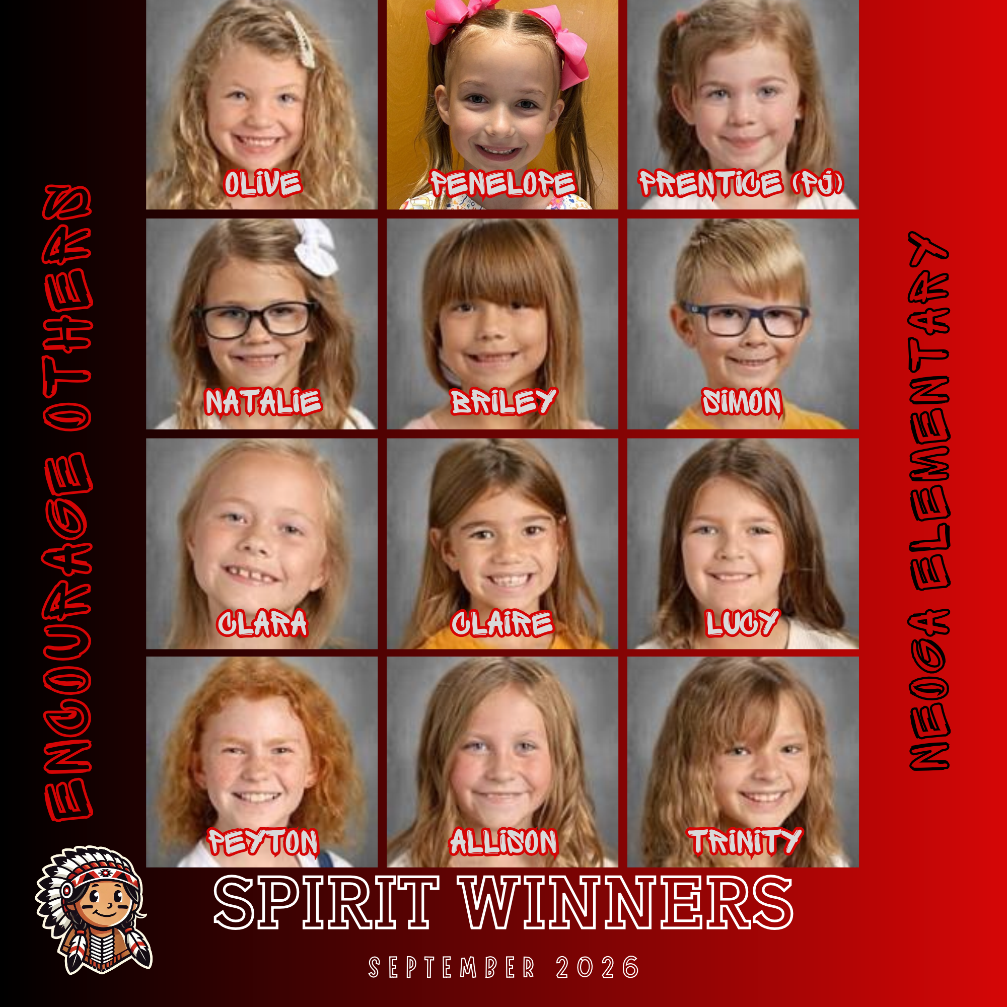 Congratulations to our Neoga Elementary Spirit Award Winners!