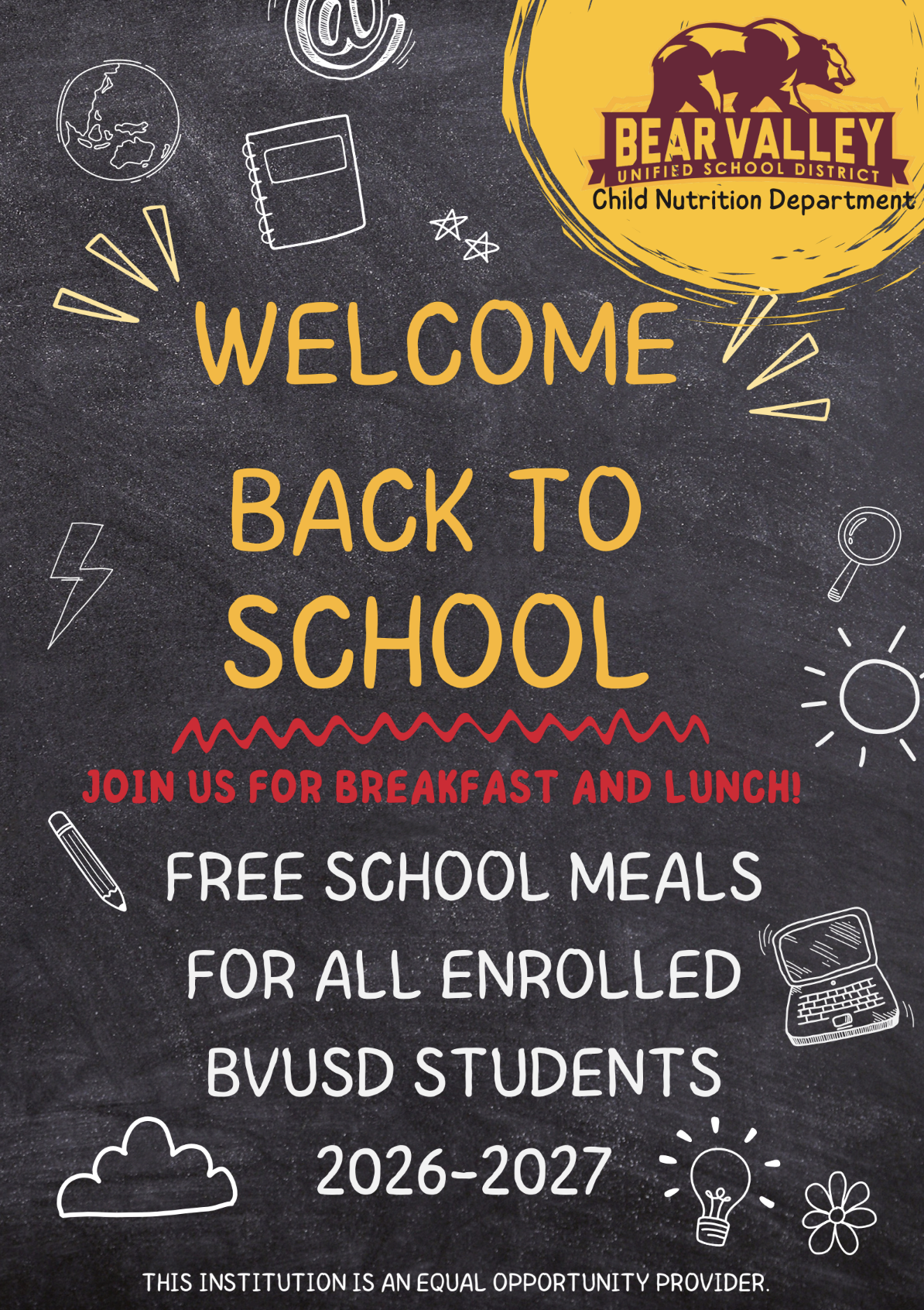 Free School Meals For All BVUSD Students! 