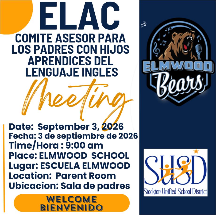 ELAC Meeting 09/03/26, Reunión de ELAC el 3 de septiembre