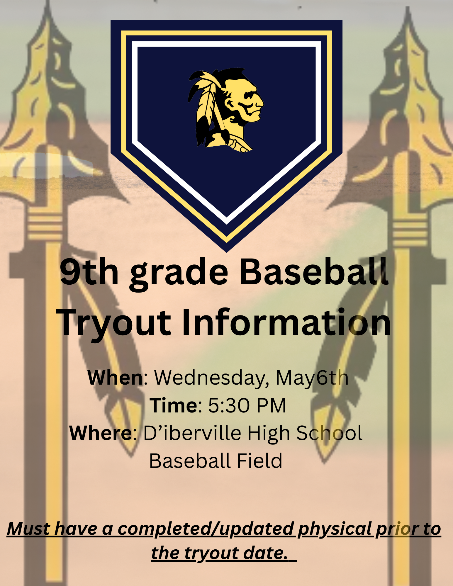 9th grade baseball tryout information ⚾