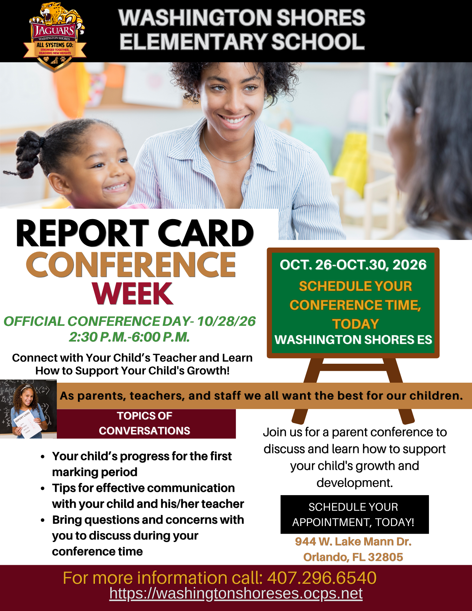 📚 Report Card Conference Week is Coming! 🐆💛 – October 26–30