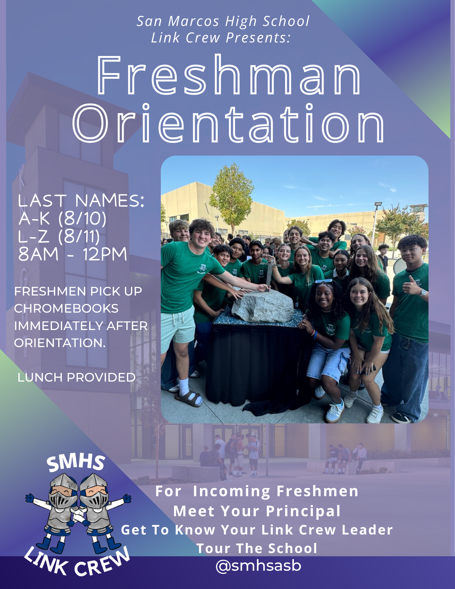 Welcome Class of 2030! Freshman Orientation