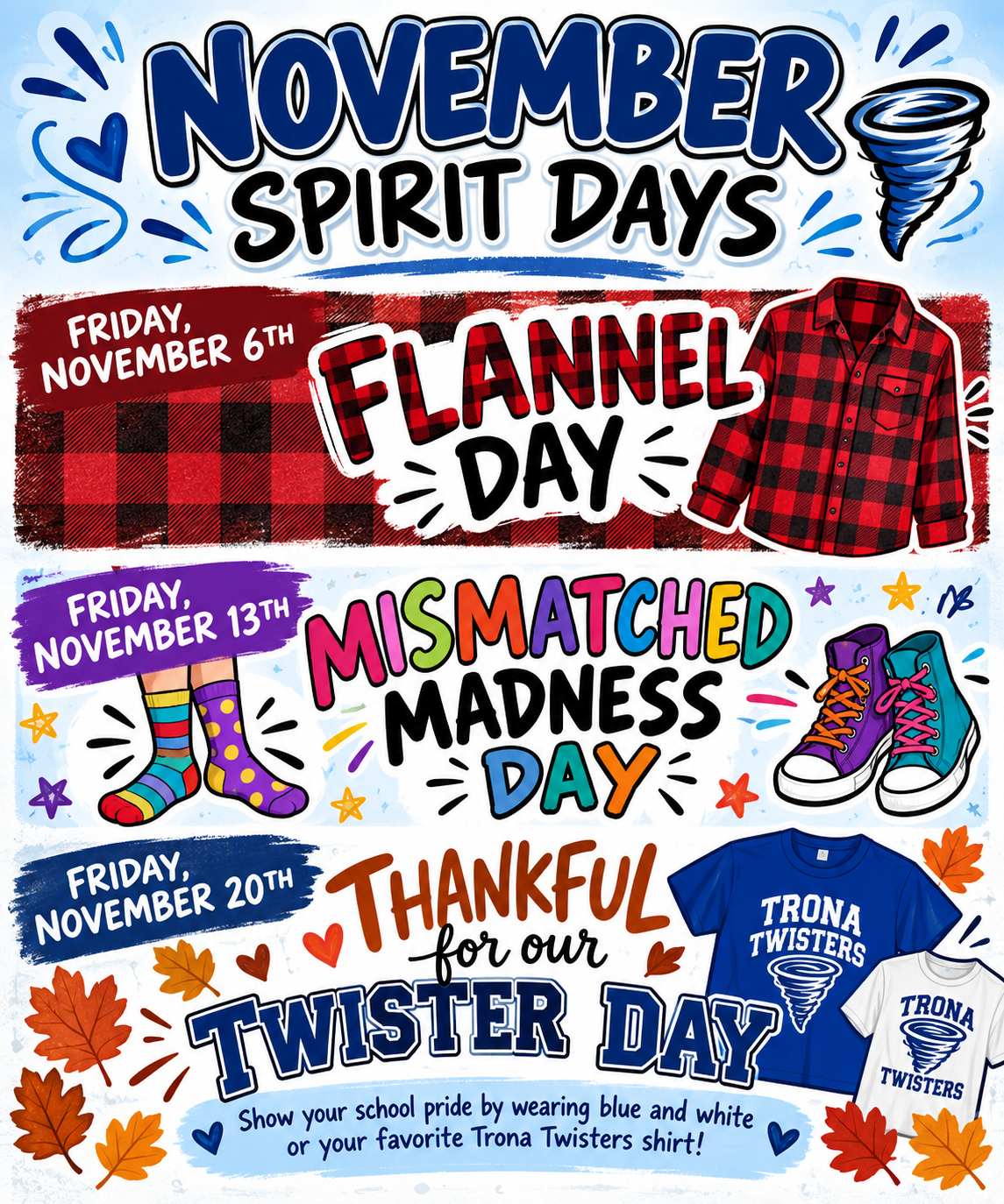 Trona Elementary School November Spirit Days