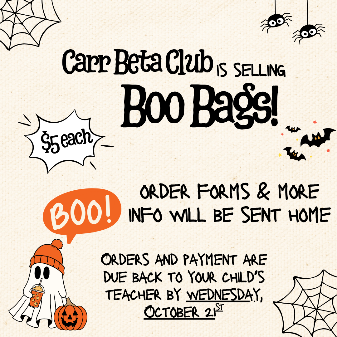BOO Bag Orders Due Wednesday 10/21!!