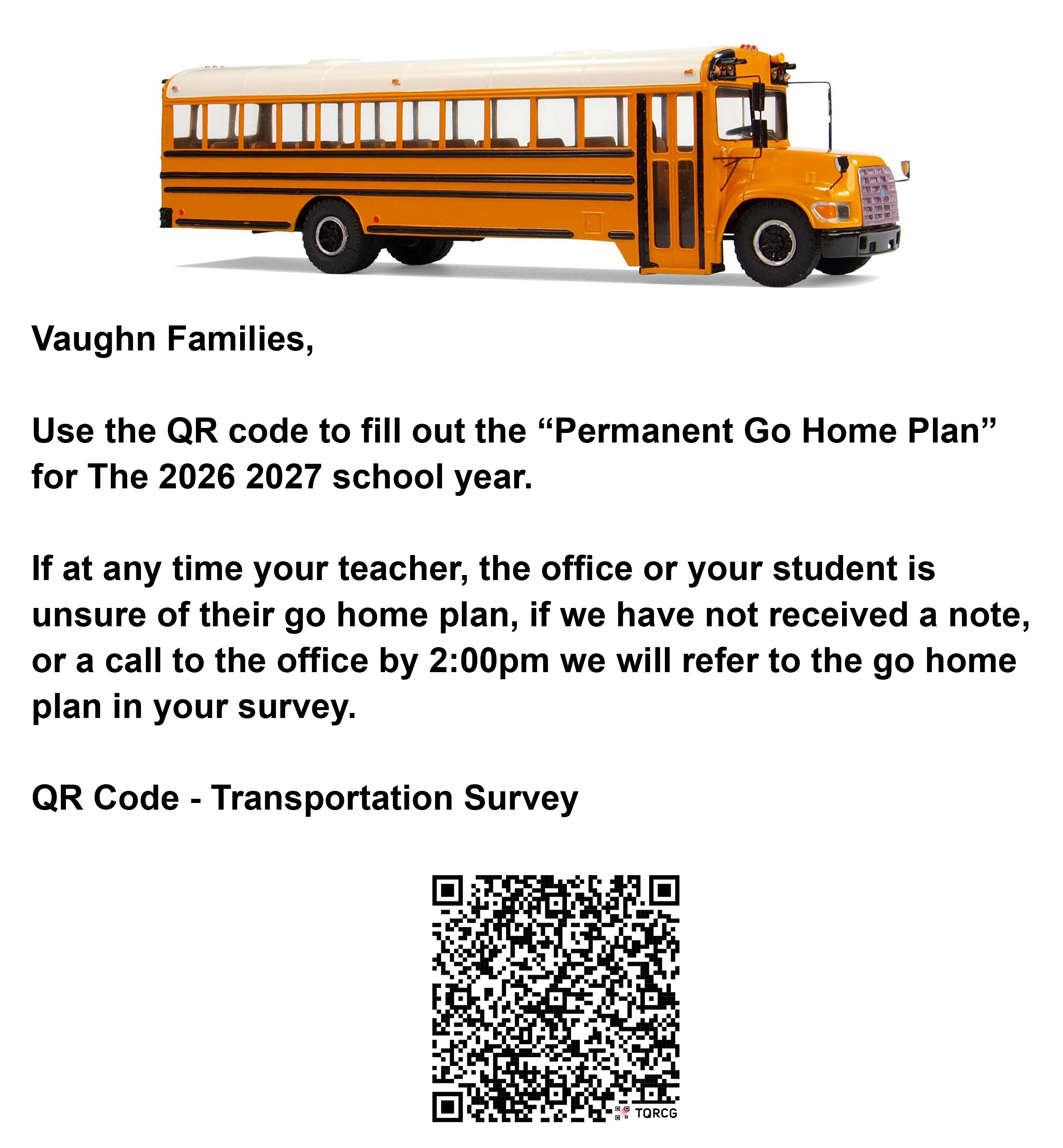 2026 2027 Vaughn "Permanent Go Home" Survey 