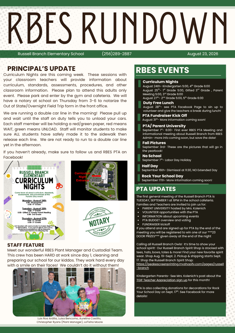 RBES Rundown- 8/23