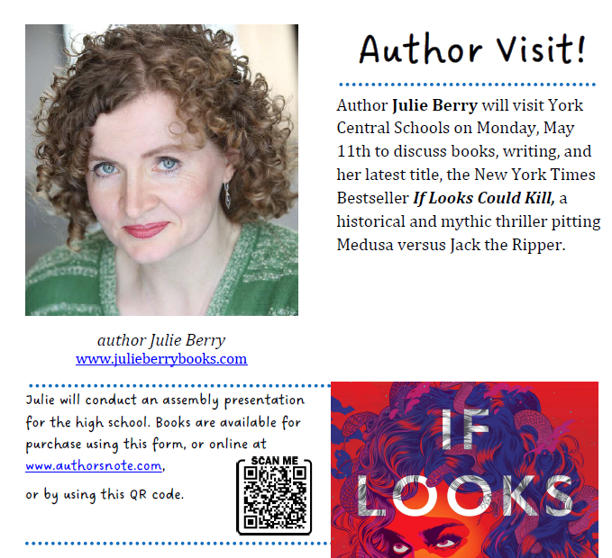 Visiting Author on Monday - Purchase Her Book Ahead 