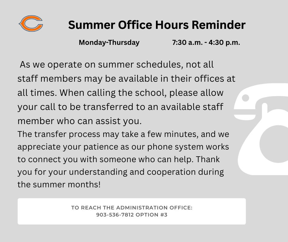 Summer Office Hours Reminder