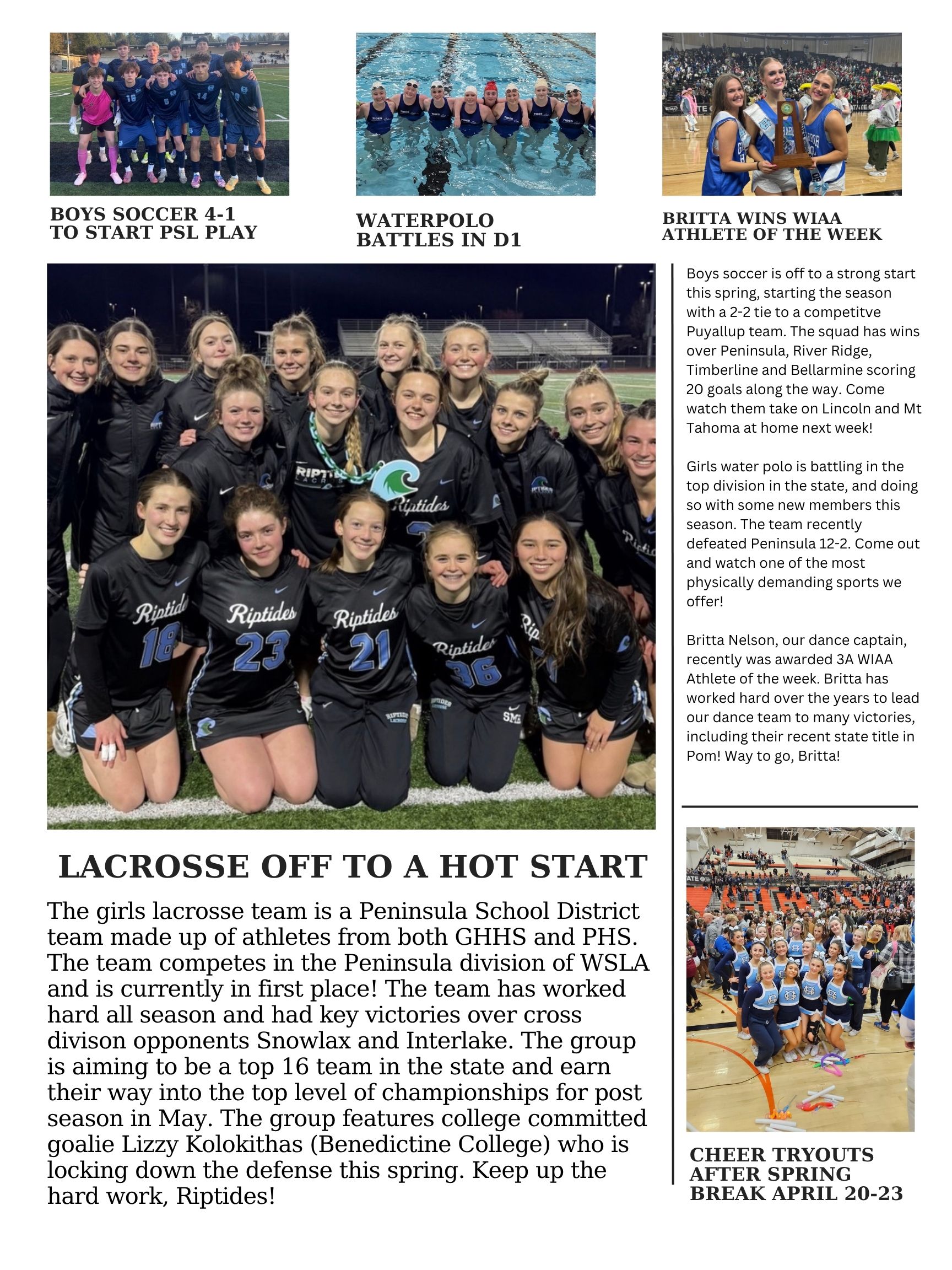 girls lacrosse team photo, waterpolo team photo, boys soccer team photo