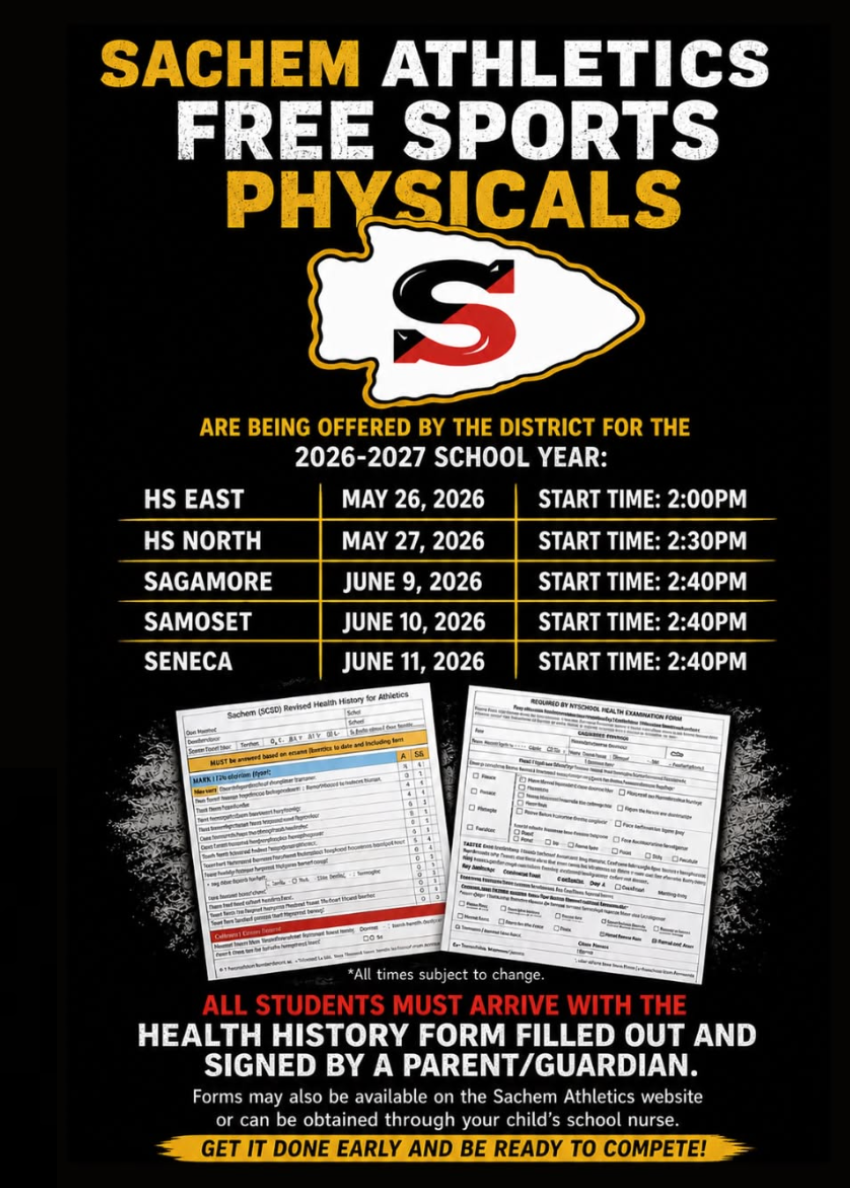 Sachem Athletics Offering Free Sports Physicals