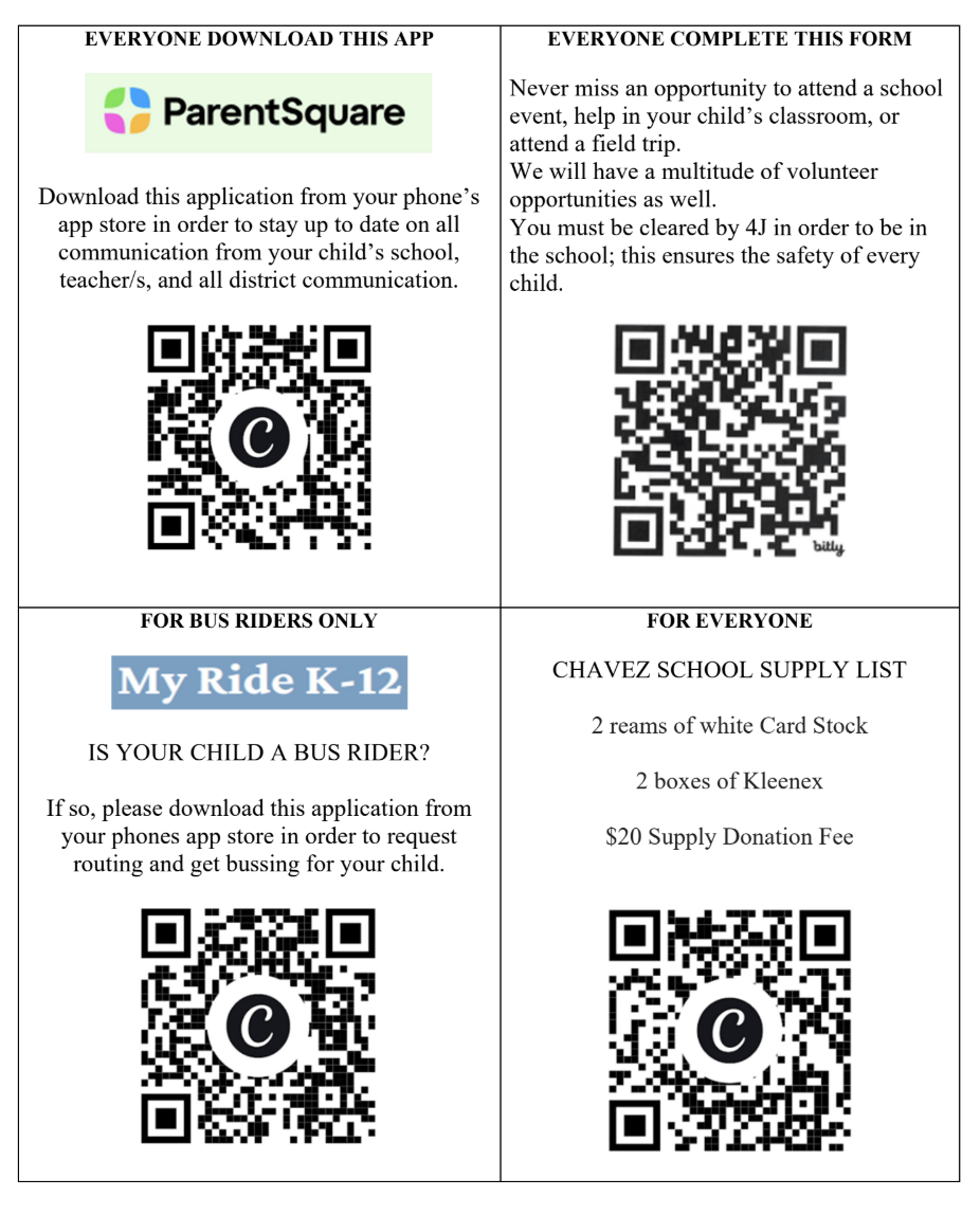 Important Information for Families - School Supplies, Communication and More