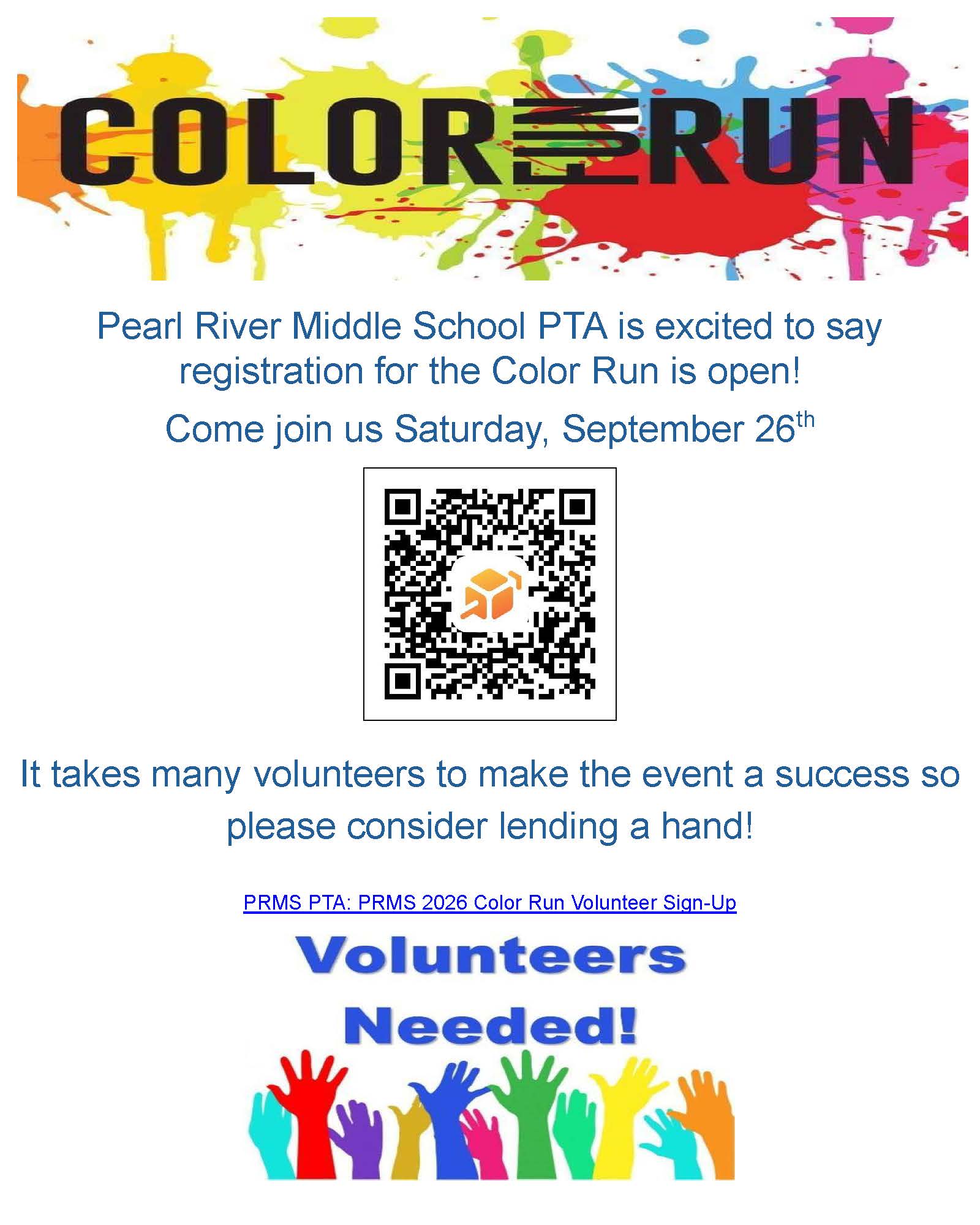 PRMS PTA Color Run 9/26/26