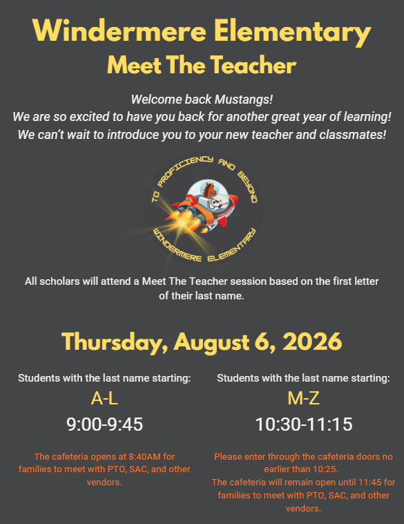 Meet The Teacher Event -Windermere Elementary