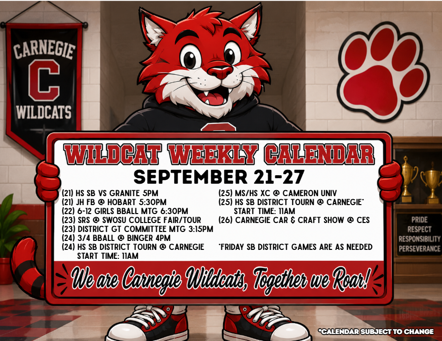 Weekly Schedule: September 21-27
