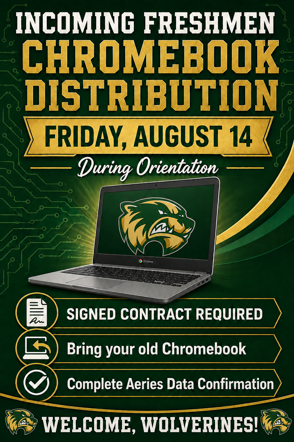 Chromebook Distribution for Incoming Freshmen