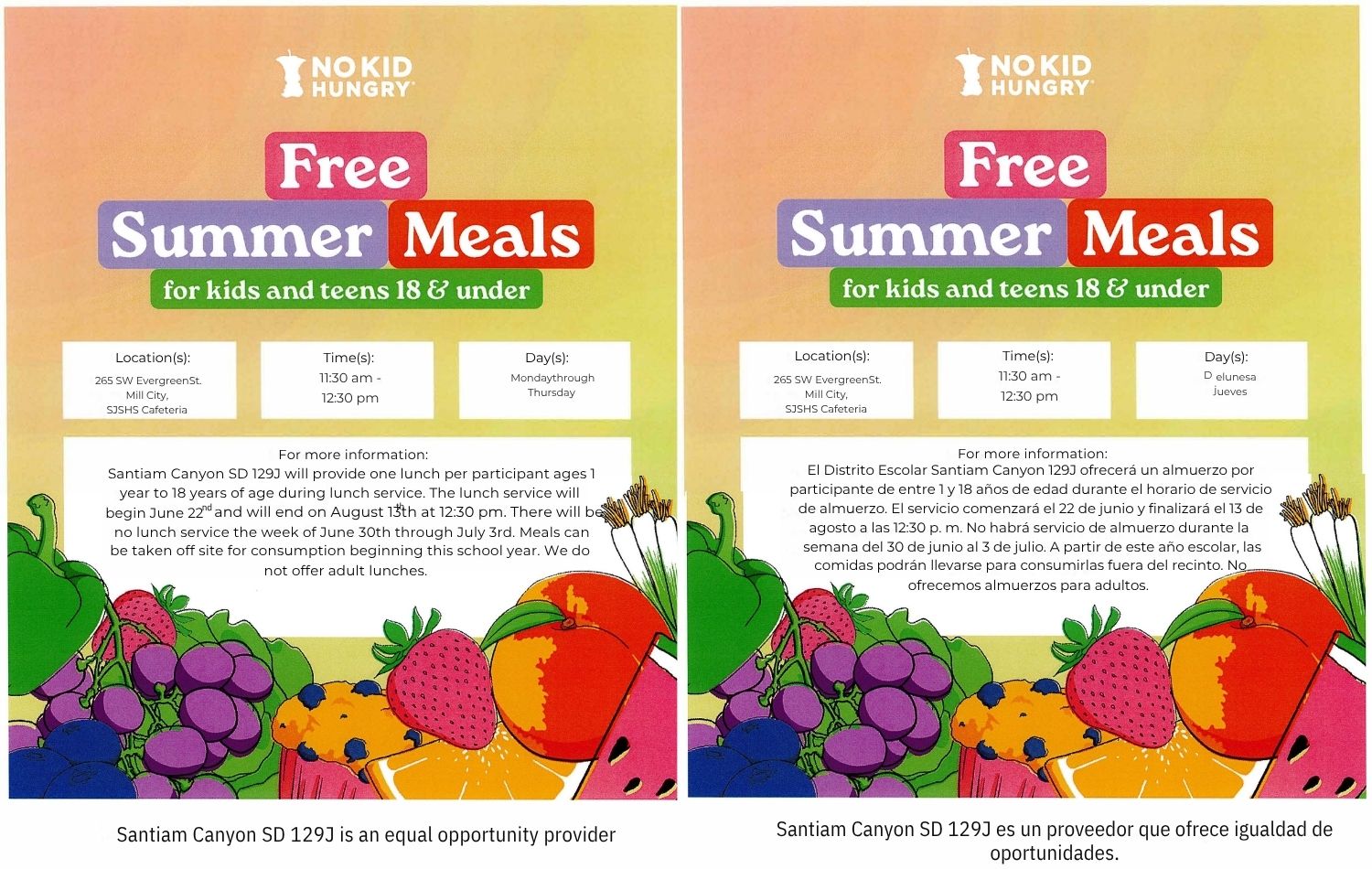 Free Summer Lunch Program