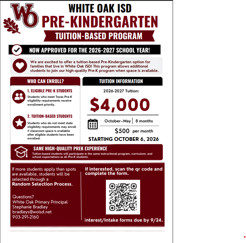 Pre-Kindergarten Tuition Based Program