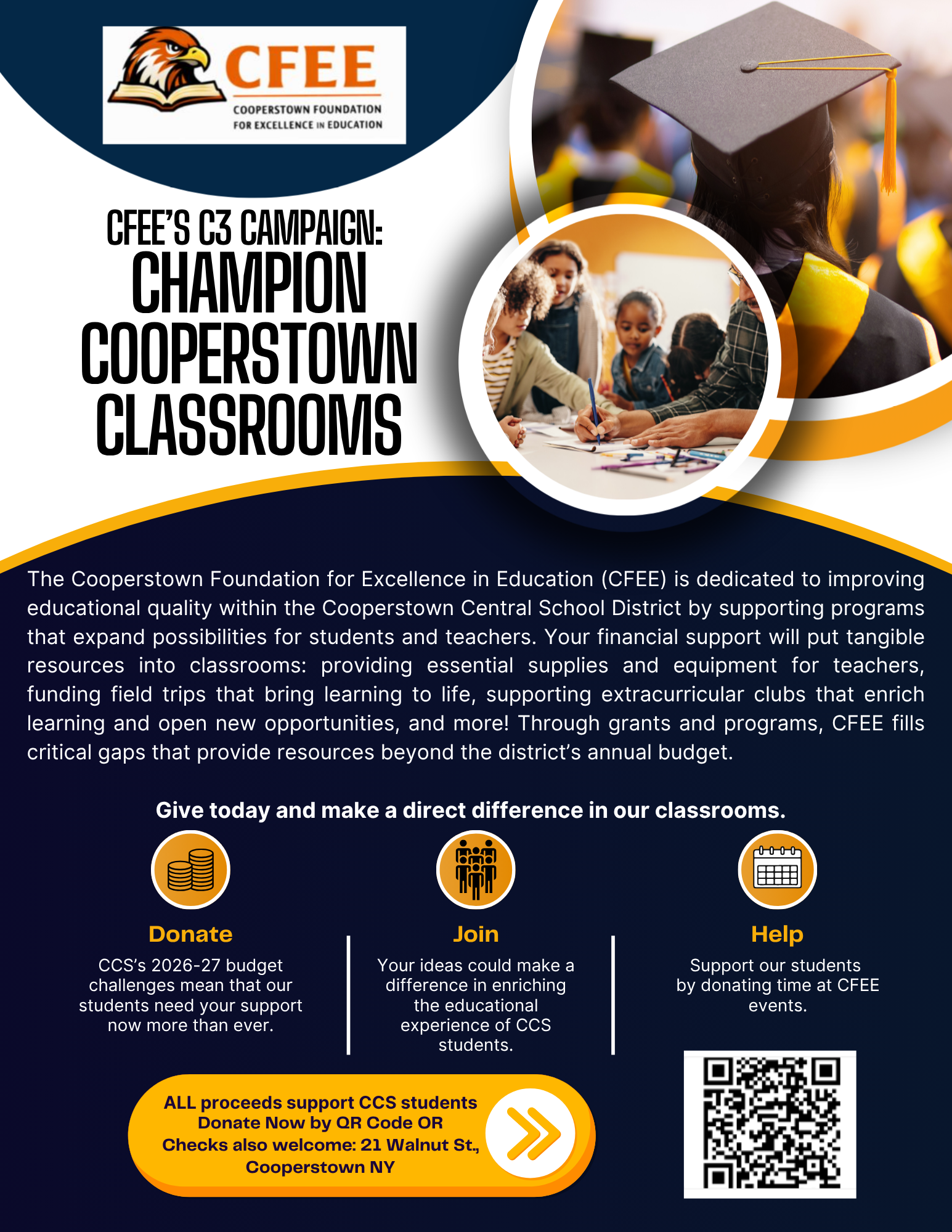 Direct Giving with CFEE: Invest in Students. Empower Teachers. Strengthen Our Future.